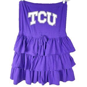 Game Day TCU Large Purple Tiered  Sleeveless Dress Ketch The Spirit Cotton  NWT